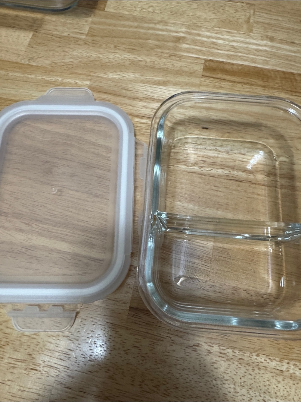Clear Glass Meal Prep Container with White Airtight Lid